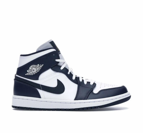 Nike Air Jordan 1 Mid White Metallic Gold Obsidian