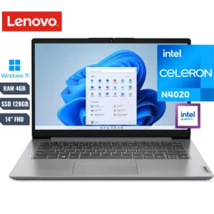 Laptop Lenovo Ideapad 1  14IGL7 Celeron N4020 Ram 4gb SSD 128GB eMMC 14″ FHD Windows 11 Home – 82v60065us