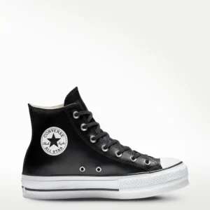 Converse Chuck Taylor All Star (Plataforma Caña alta, Cuero negro)